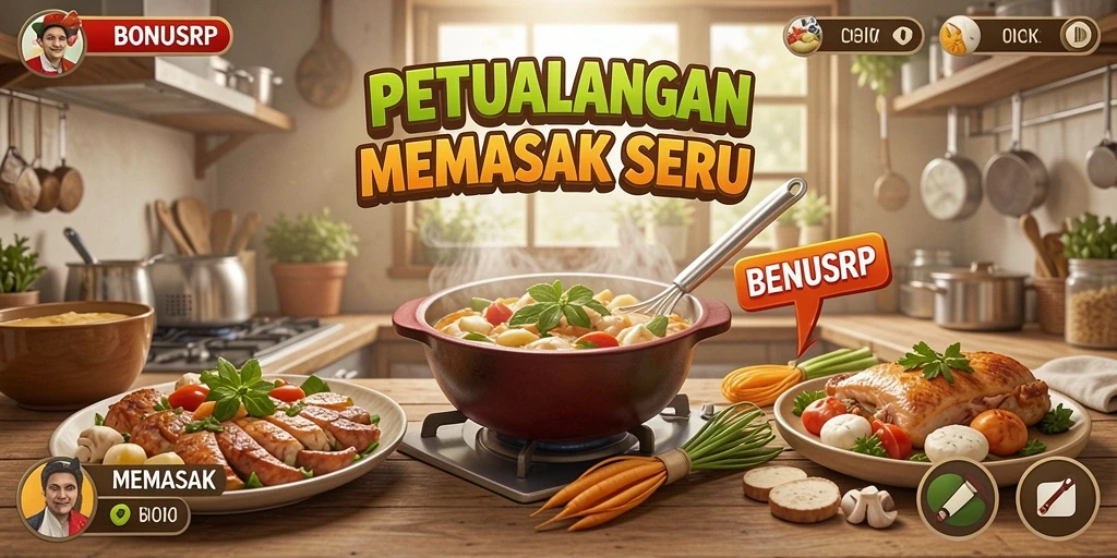 Tampilan menarik dan interaktif dari game Memasak BONUSRP.