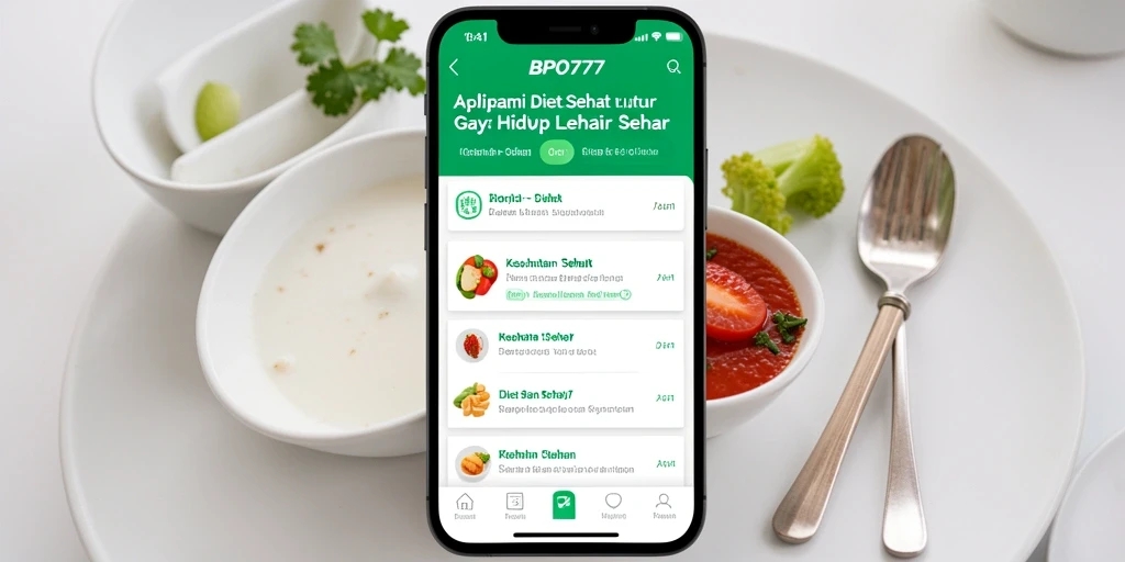 Antarmuka BPO777 dengan fitur pelacakan diet yang intuitif.