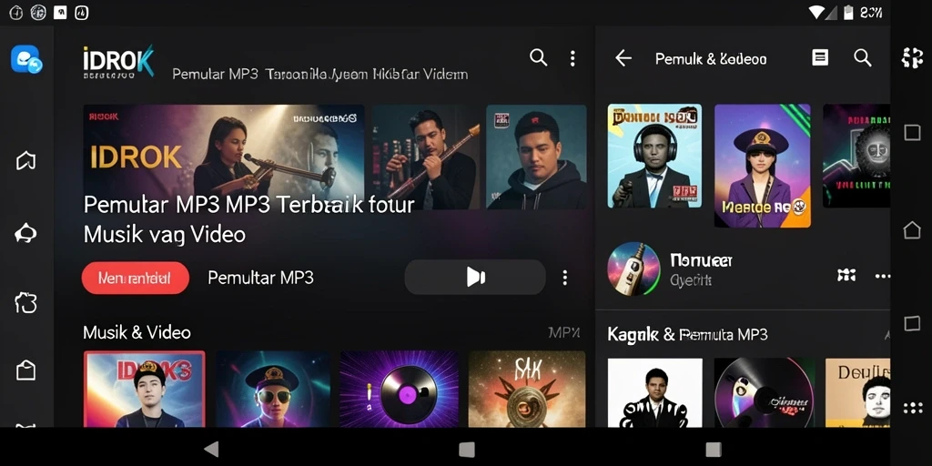 Antarmuka pengguna IDROK yang sederhana untuk pemutar MP3.