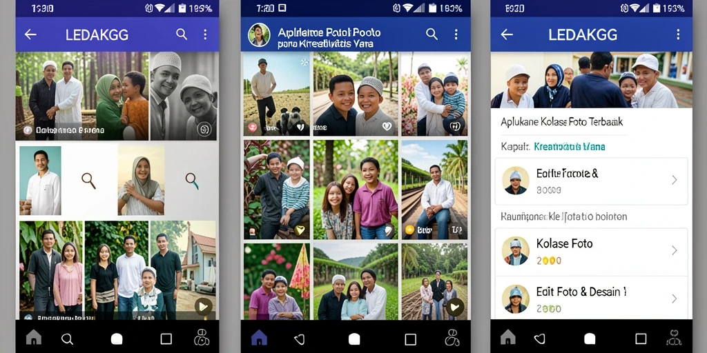 Antarmuka LEDAKGG yang menarik untuk kolase foto.