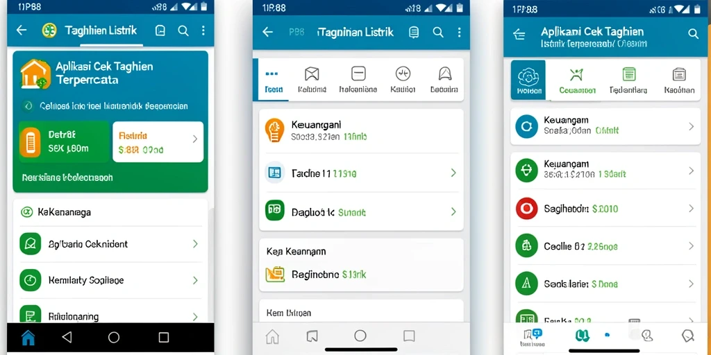 Tampilan antarmuka PP88 dengan fungsi cek tagihan listrik.