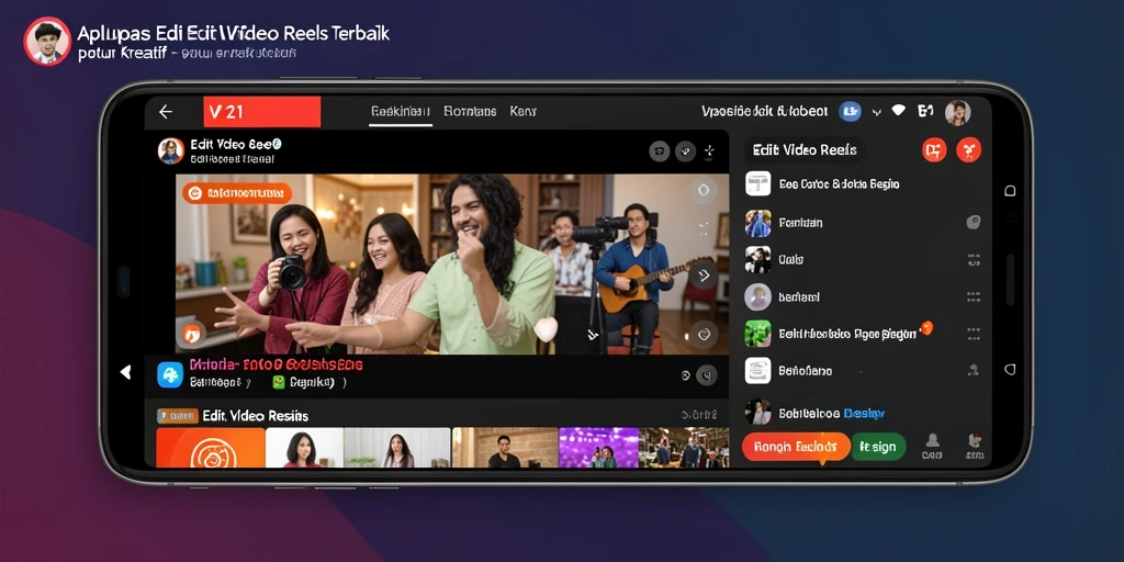 Antarmuka V21 yang bersih untuk edit video Reels.