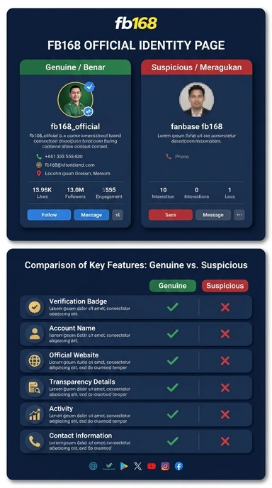 Tampilan kanal resmi fb168